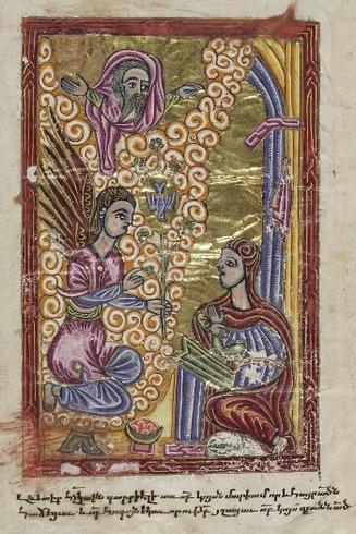 The Annunciation. From Illuminated Armenian Gospels with Eusebian canons. Bodleian Library, University of Oxford, U.K.