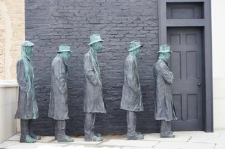 sculpture of a Depression-era breadline by George Segal
