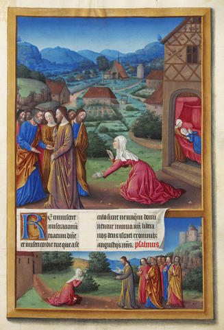 15the century illumination by the Limbourg brothers illustrating today's gospel